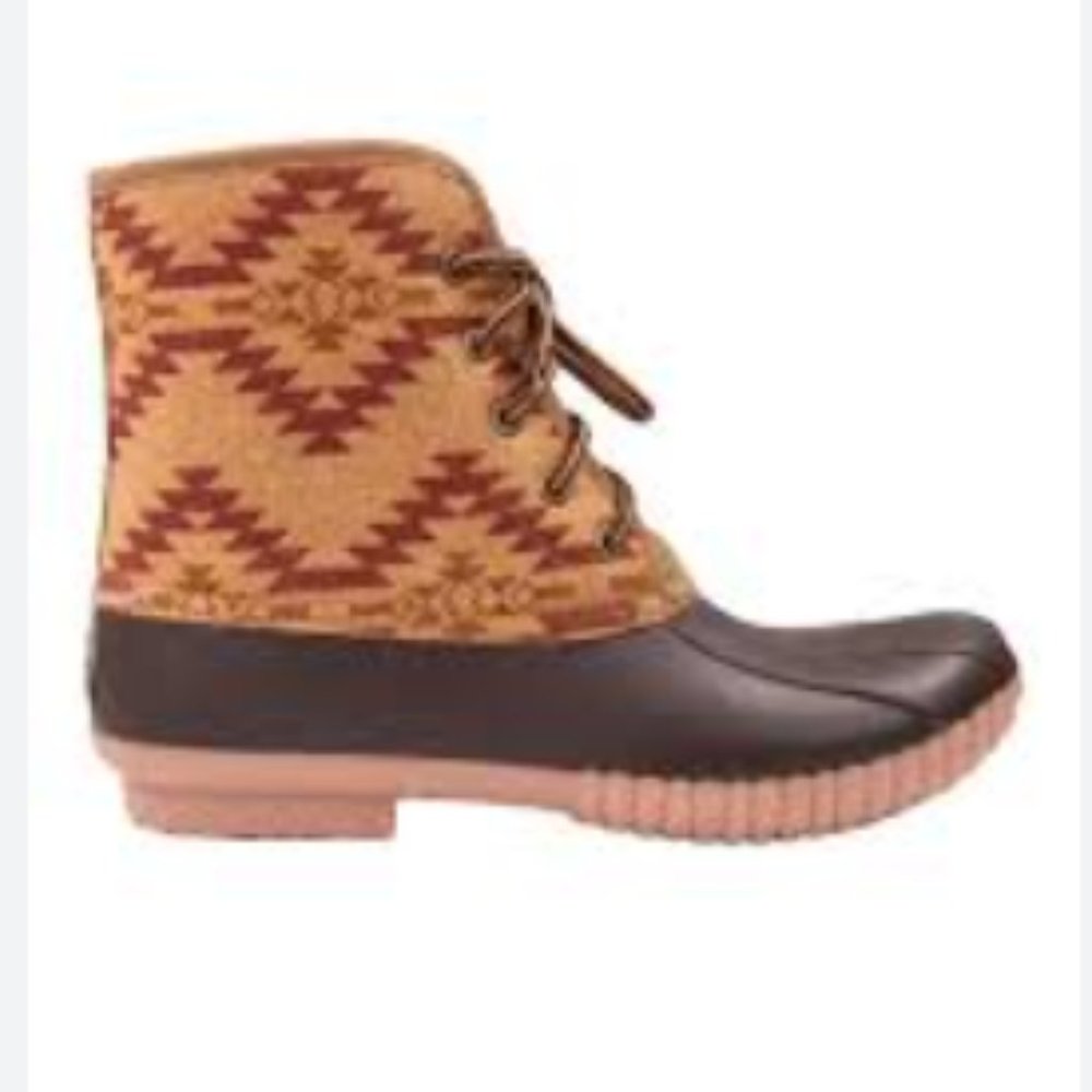 SIMPLY SOUTHERN RED & TAN AZTEC PRINT LACE UP BOOTS